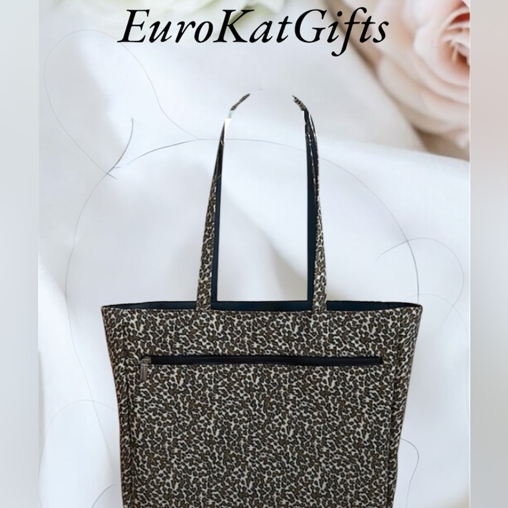 NEW Tote Bag Reversible Leopard to Black Bag Purse Pocketbook Shoulder Bag NWOT